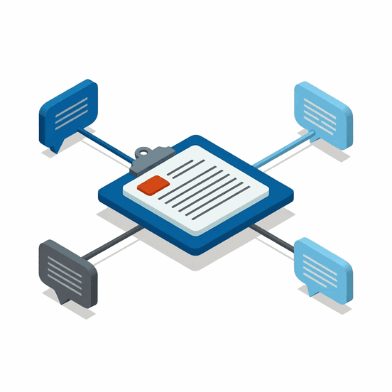 Illustration of a customer register with linked points of contact