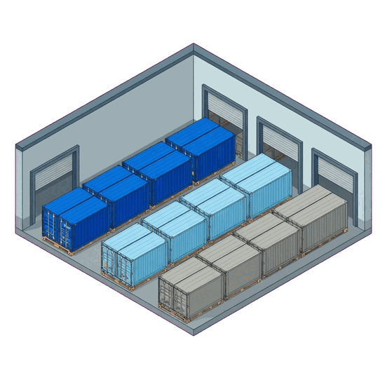 Three stock owners’ goods in separated flows through the same facility